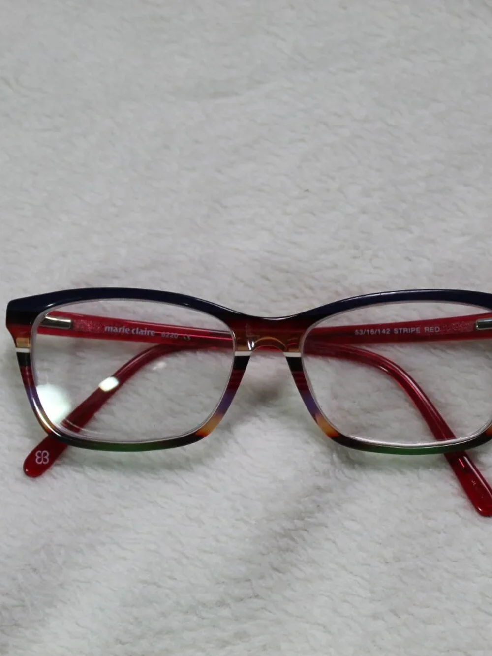 Marie Claire Stripe Red 6220 Eyeglasses 53-16-142 - FRAMES ONLY